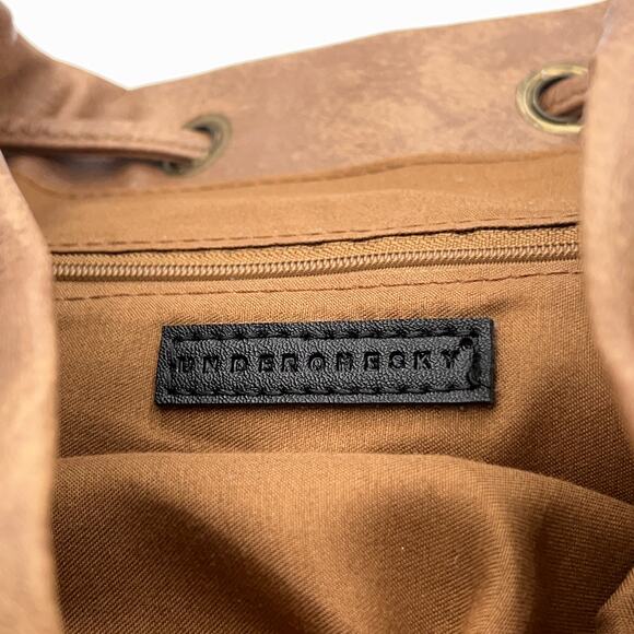 NWOT UNDER ONE SKY Faux Leather Floral Small Backpack (Tan/Cognac) - Picture 10 of 10